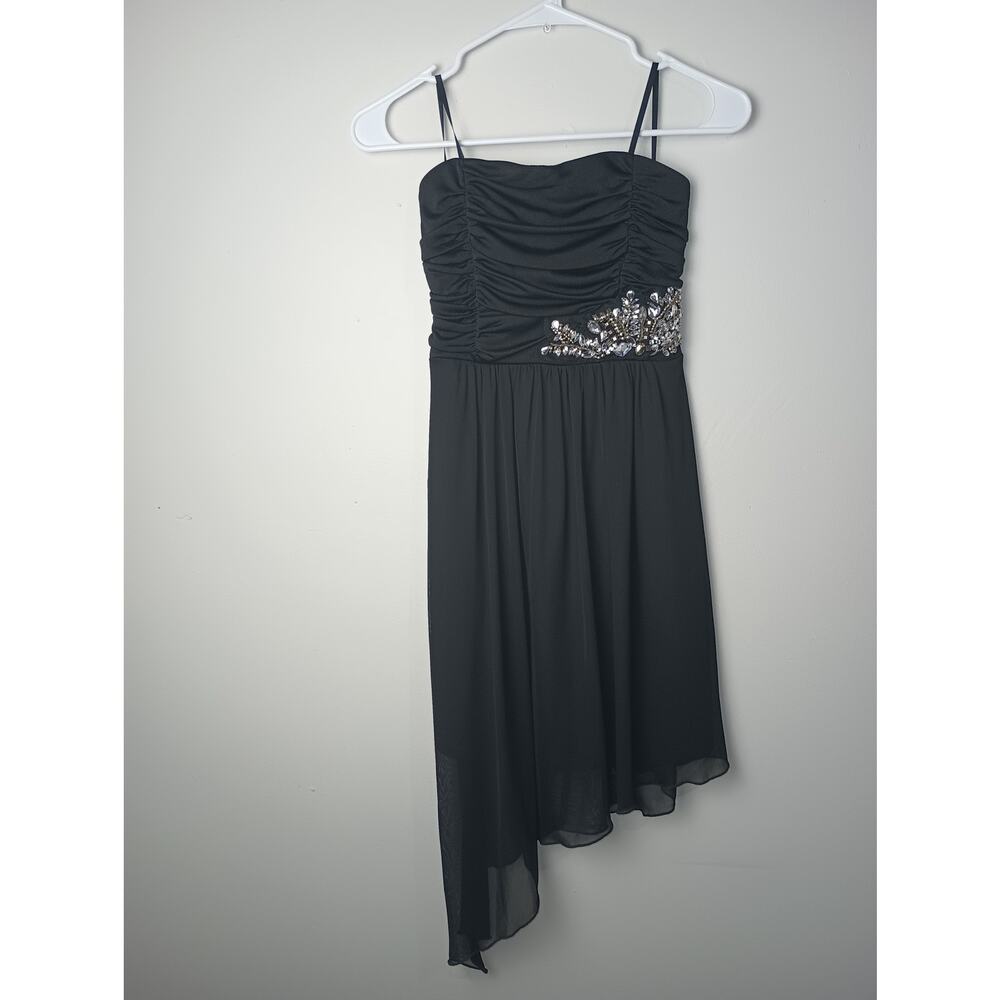 BCX Dress Y2K Black Cocktail Sweetheart Asymmetrical‎ Mini Women Junior 3
